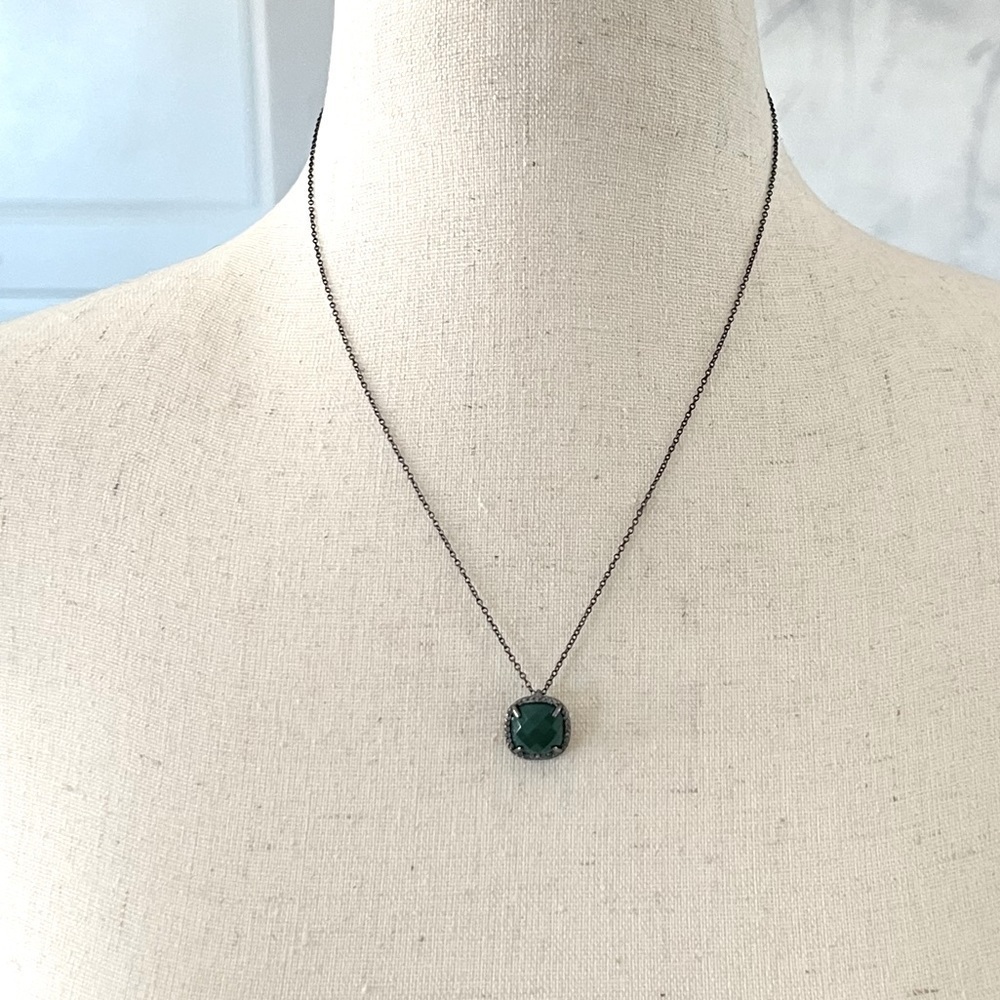 ADORNIA FINE Lara Cushion Halo Diamond Necklace - Picture 2 of 6